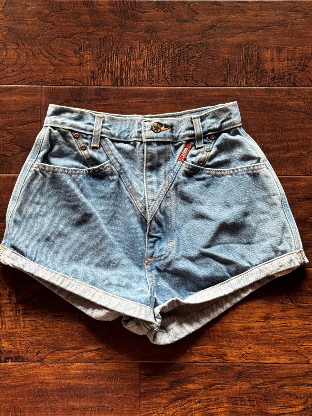 Vintage Ozark Mountain Jean Co Light Wash Blue Denim Jean Shorts Size 25